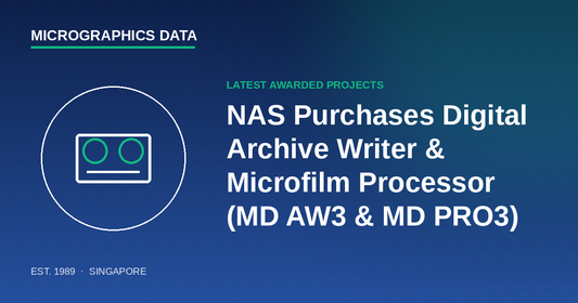 NAS purchases digital archive writer and microfilm processor MD AW3 and MD PRO3